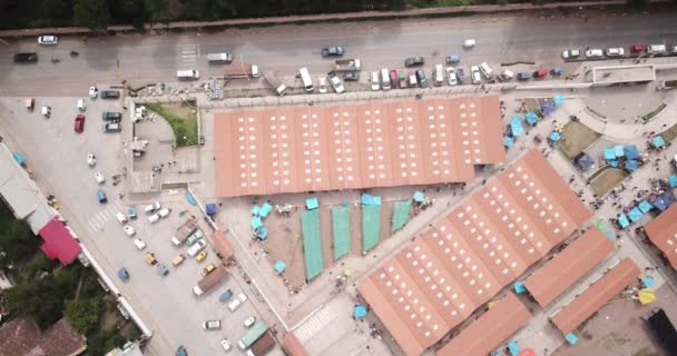 Aerial View Producer Market Urubamba Cusco Open Market Peruvian Andes — Wideo stockowe