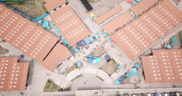 Aerial View Producer Market Urubamba Cusco Open Market Peruvian Andes — Vídeo de Stock