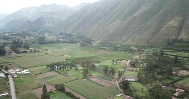 View Agriculture Structure Made Inca Culture Yucay Town Sacred Valley — Stockvideo