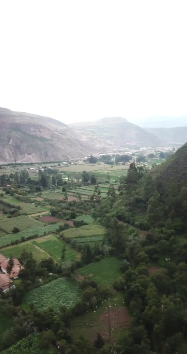 View Agriculture Structure Made Inca Culture Yucay Town Sacred Valley — Stockvideo