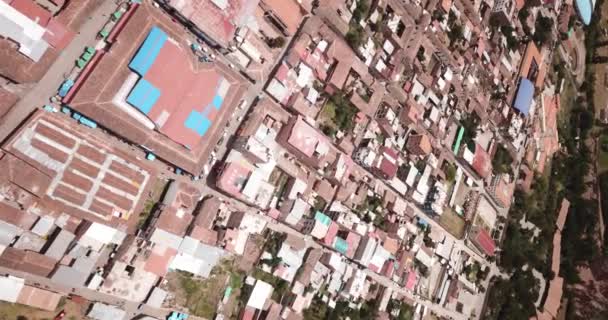 View Aerial Urubamba City Sacred Valley Peru City Peruvian Andes — Stockvideo