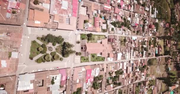 Uitzicht Urubamba Stad Cusco Peru Uitzicht Urumbaba Centrum Met Het — Stockvideo