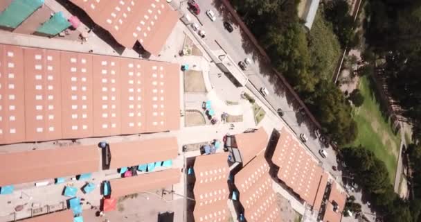 Aerial View Producer Market Urubamba Cusco Open Market Peruvian Andes — Stock videók