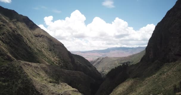 Aerial View Landscapes Chupani Village Middle Peruvian Andes Small Community — Stok video