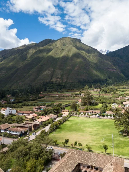 View Agriculture Structure Made Inca Culture Yucay Town Sacred Valley — Foto de Stock