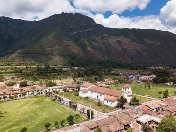 View Agriculture Structure Made Inca Culture Yucay Town Sacred Valley — Stock Photo, Image