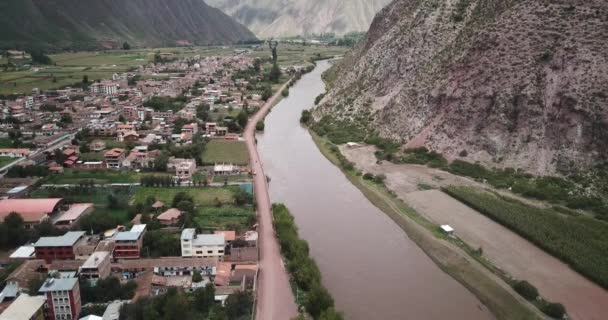 Utsikt Över Jordbrukets Struktur Gjord Inka Kultur Yucay Staden Den — Stockvideo