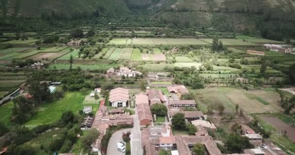 View Agriculture Structure Made Inca Culture Yucay Town Sacred Valley — Vídeo de Stock