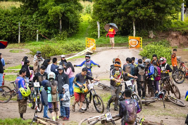 Pichingoto Urubamba Peru Januar 2022 Downhill Mountainbike Wettbewerb Pichingoto Cusco — Stockfoto