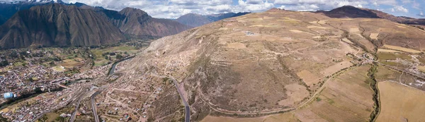 Luftaufnahme Der Ländlichen Landschaft Heiligen Tal Gebiet Von Urubamba Den — Stockfoto