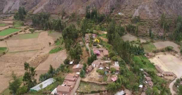 Aerial View Calca City Sacred Valley Cusco Peru Peruvian High — Vídeos de Stock