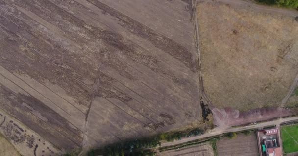 Aerial View Rural Fields Calca City Sacred Valley Cusco Peru — Αρχείο Βίντεο