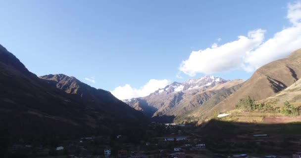 Aerial View Chicon Urubamba City One District Main City Sacred — Vídeo de stock