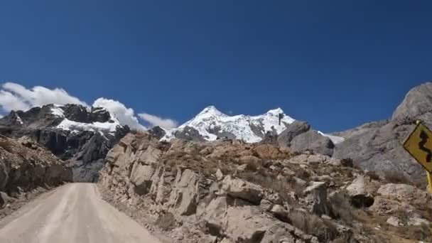 Een Roadtrip Peruaanse Andes Hoge Hoogte Bergtocht Met Auto Het — Stockvideo