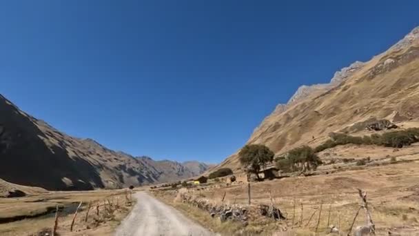 Viagem Carro Nos Andes Peruanos Alta Altitude Montanhas Viagem Carro — Vídeo de Stock