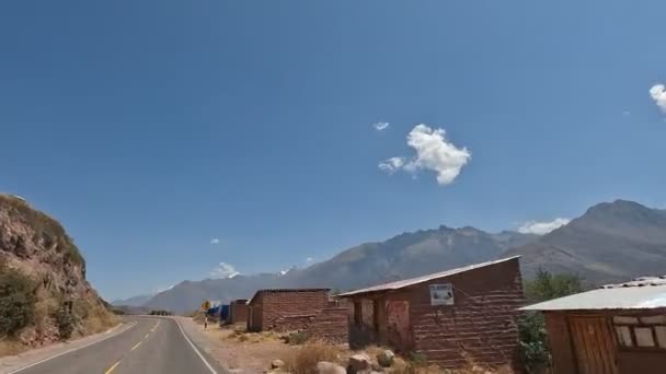 Viaje Coche Cusco Perú Cerca Del Valle Sagrado Viajar Maras — Vídeo de stock