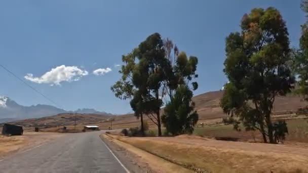 Viaggio Auto Cusco Perù Vicino Alla Valle Sacra Viaggiare Maras — Video Stock