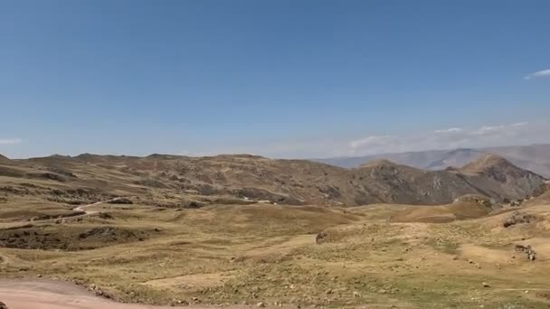 Viagem Carro Nos Andes Peruanos Alta Altitude Montanhas Viagem Carro — Vídeo de Stock