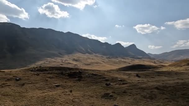 Viagem Carro Nos Andes Peruanos Alta Altitude Montanhas Viagem Carro — Vídeo de Stock