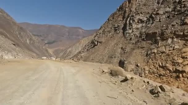 Een Roadtrip Peruaanse Andes Hoge Hoogte Bergtocht Met Auto Het — Stockvideo
