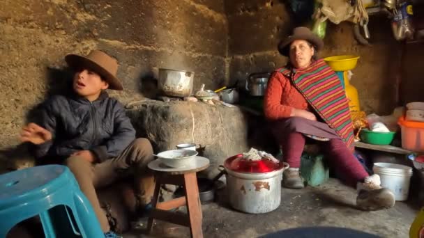 우아누코 아마루 Tupac Amaru 2022 안데스 출신의 부엌에서 요리를 산맥에서의 — 비디오