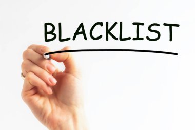 İşaretli, kavramlı, stok resimli el yazması kara listesi
