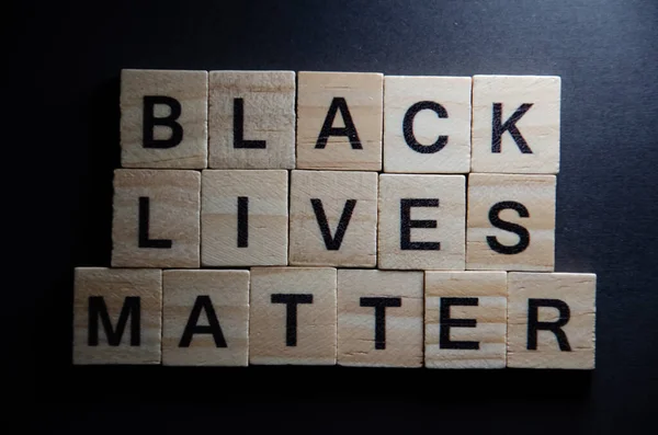 Mensagem Texto Vidas Negras Importam Para Ação Protesto Foco Seletivo — Fotografia de Stock
