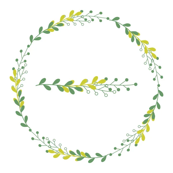 Vector isoleer illustratie. Ronde bloemenframes op witte achtergrond. Design elementen voor trouwkaarten, prints, wenskaarten — Stockvector