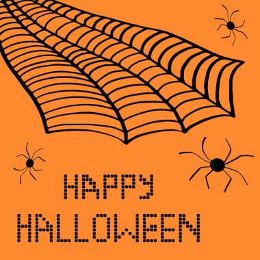 Mutlu Cadılar Bayramı vektör kartı ile örümcekler