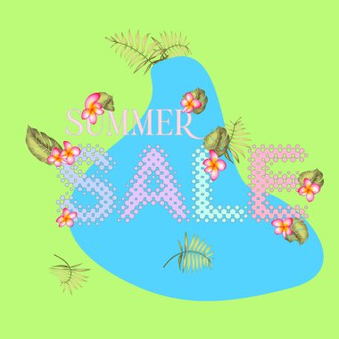 Yaz indirimi poster şablonu. Sıcak sezon arkaplanı 