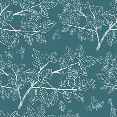 Yapraksız desenli el çizimi dallar