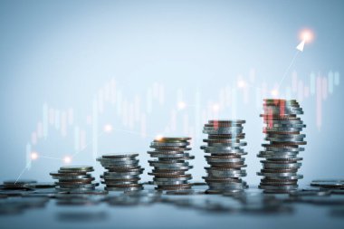 Mali ve iş geçmişi için yığınla para. Tasarruf ve Hesaplar, Finans Bankaları Fikirler, Yatırımlar, Fonlar, Tahviller, Bölünmeler ve Faizler.