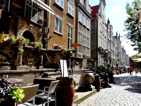 Gdansk Polônia Edifícios Centro Cidade Destaques Cidade Medieval Gdansk Polônia — Fotografia de Stock