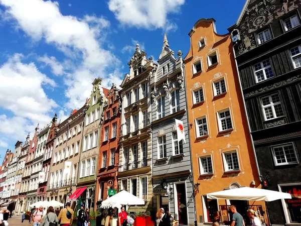 Gdansk Polônia Edifícios Centro Cidade Destaques Cidade Medieval Gdansk Polônia — Fotografia de Stock