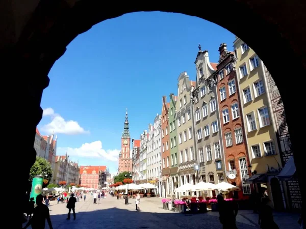 Gdaňsk Polsko Centrum Budov Vrcholů Středověkého Města Gdaňsk Polsku Evropa — Stock fotografie