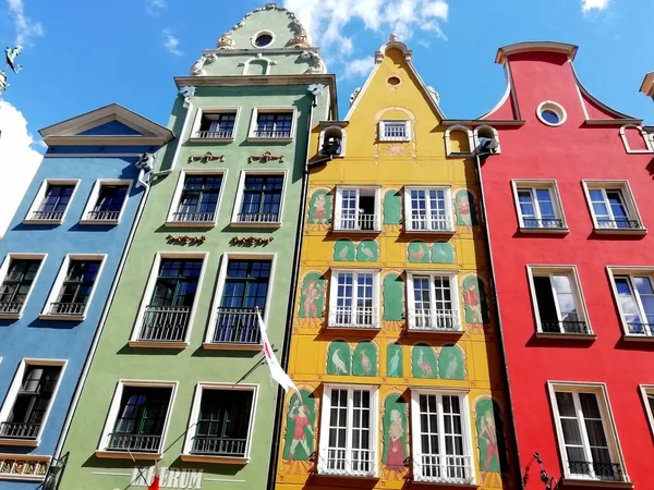 Gdansk Polônia Edifícios Centro Cidade Destaques Cidade Medieval Gdansk Polônia — Fotografia de Stock