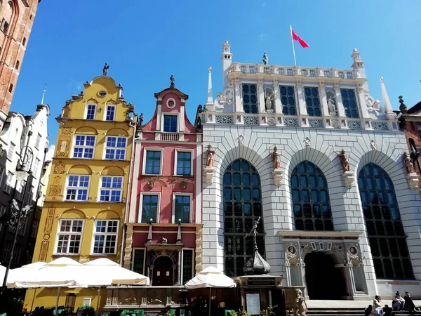 Polonya Nın Gdansk Kenti Şehir Merkezi Binaları Polonya Nın Ortaçağ — Stok fotoğraf