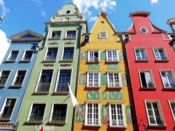 Gdansk Polônia Edifícios Centro Cidade Destaques Cidade Medieval Gdansk Polônia — Fotografia de Stock