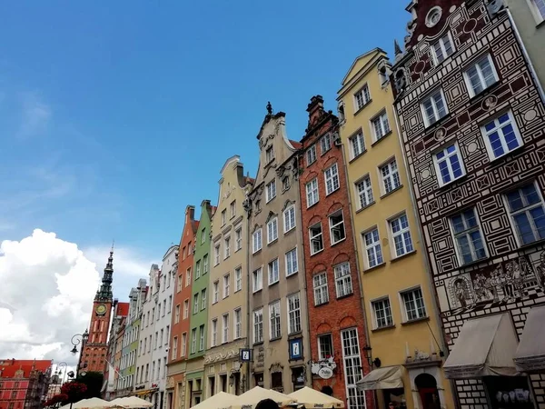 Gdaňsk Polsko Centrum Budov Vrcholů Středověkého Města Gdaňsk Polsku Evropa — Stock fotografie