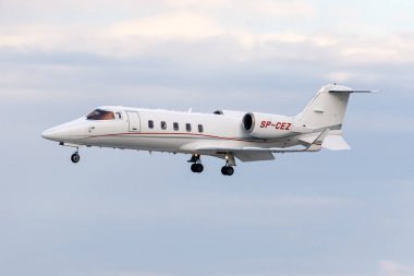 Luqa, Malta - 21 Ocak 2021: Er Learjet 60XR (Reg: SP-CEZ) 31 numaralı final pistinde.