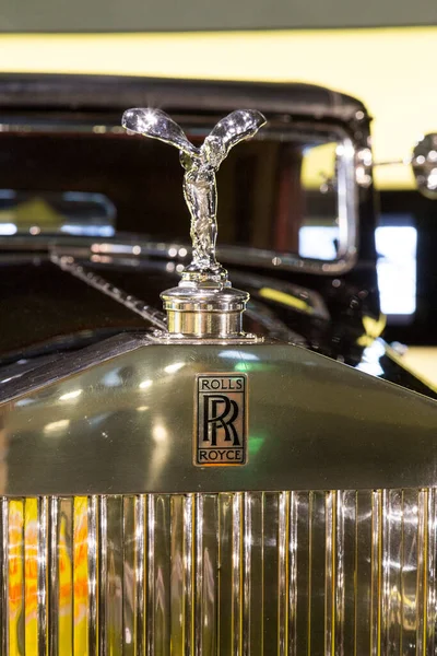 Munich Germany September 2014 Rolls Royce Emblem Spirit Ecstasy Bonnet — Stockfoto