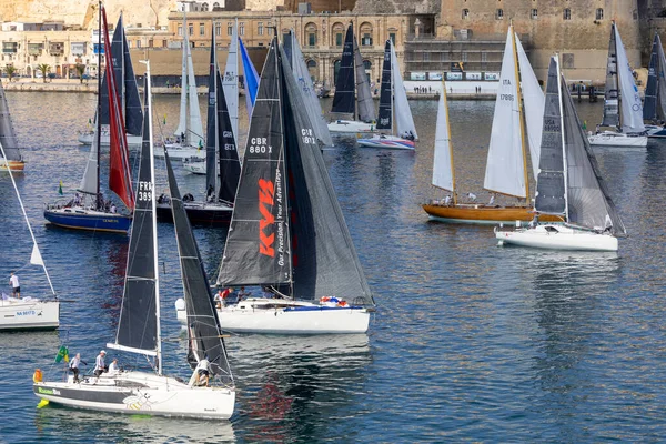 Grand Harbour Malta Oktober 2022 Ein Sehr Langsamer Start Der — Stockfoto