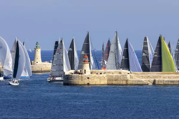 Grand Harbour Malta Oktober 2022 Ein Sehr Langsamer Start Der — Stockfoto