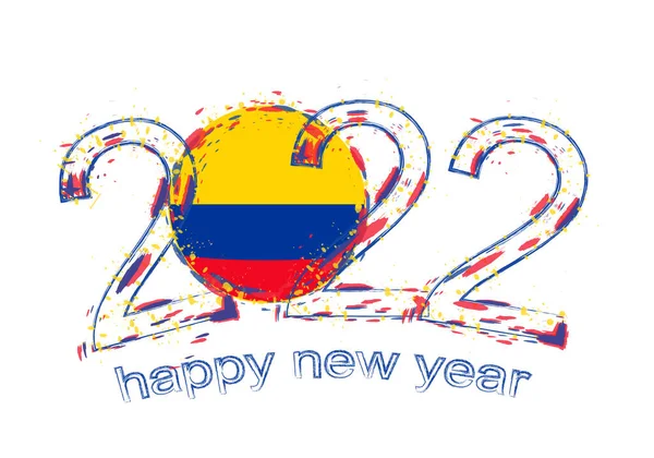 Новим 2022 Роком Прапором Колумбії — стоковий вектор