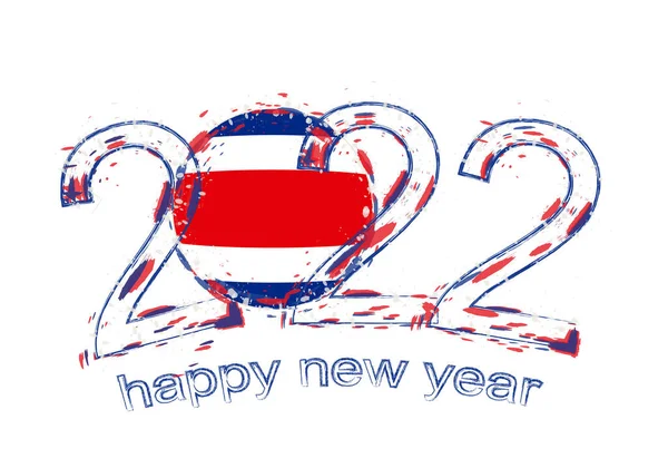 Feliz Ano Novo 2022 Com Bandeira Costa Rica —  Vetores de Stock