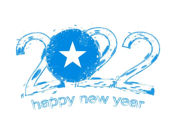 Happy New 2022 Year Flag Somalia — Stock Vector