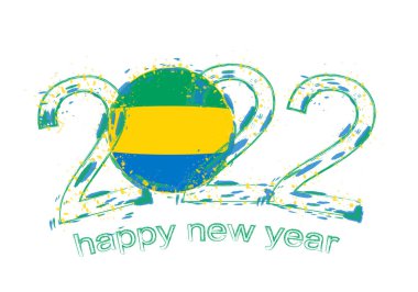 Gabon bayrağıyla Mutlu 2022 Yılları.