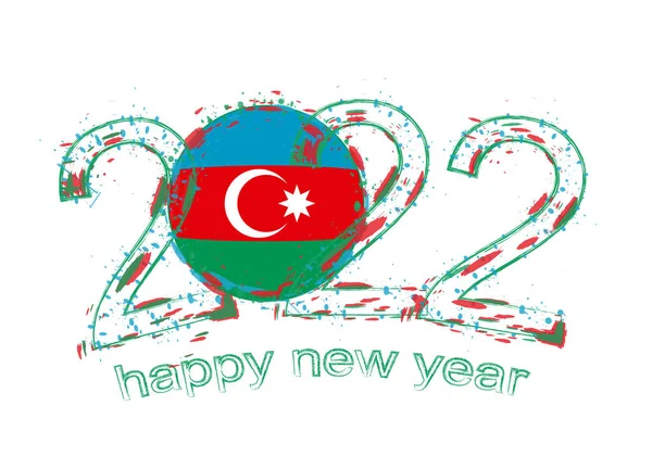 Azerbaycan Bayrağıyla Mutlu 2022 Yılları — Stok Vektör