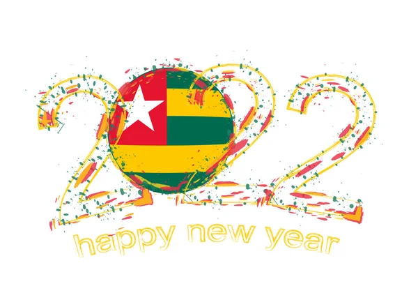 Bonne Année 2022 Avec Drapeau Togo — Image vectorielle