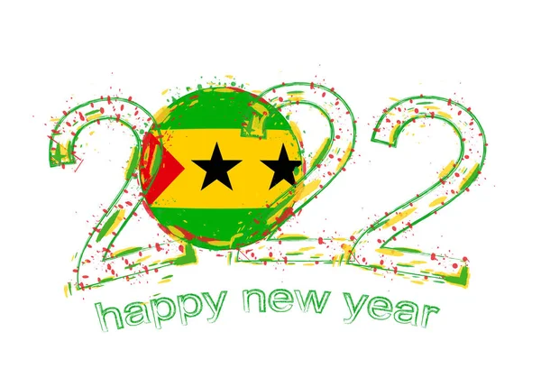 Bonne Année 2022 Avec Drapeau Sao Tomé Principe — Image vectorielle